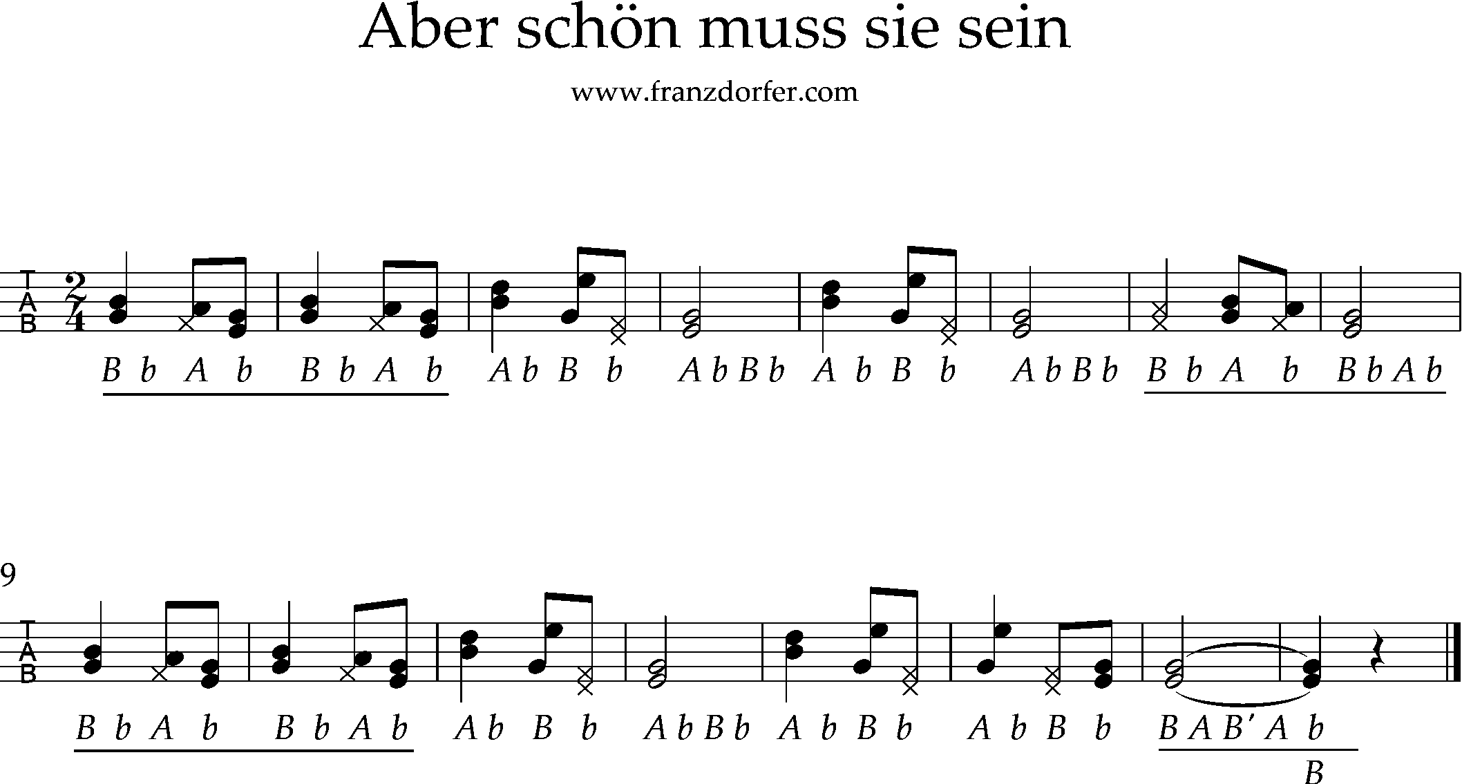 aber schön muss sie sein, noten , 2stimmig